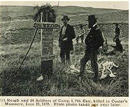 Gravesite of some Keogh and 28 of Custer's troops taken a year after massacre