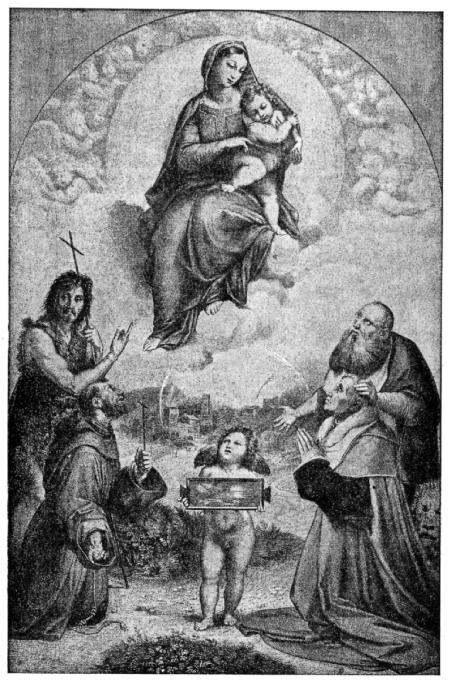 Fig. 58.Raphael's Fire-Ball (The Madonna of Foligno).