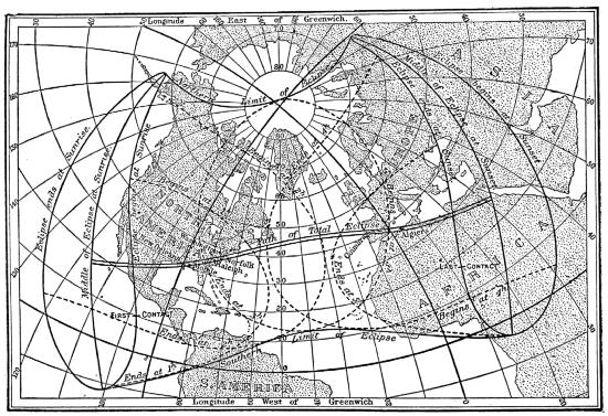 Fig. 77.The path of the Eclipse of May 28, 1900.
