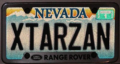 Denny Miller's Tarzan X Licence Plate