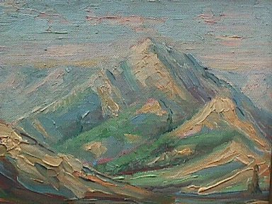 Unfinished mountain landscape painting