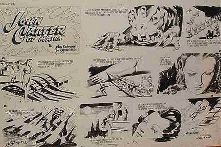 John Carter of Mars comic strip, by John Coleman Burroughs.