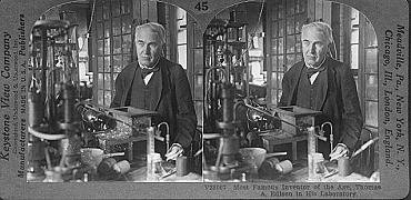 Thomas Edison in his lab