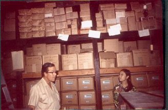 Hulbert Burroughs and Sue-On Hillman in one of the ERB archive warehouses