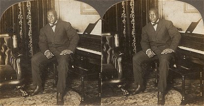 Jack Johnson Stereoview - at his home