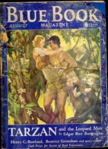 Joseph Chenoweth art: Blue Book: August 1932 - Tarzan and the Leopard Man 1/6