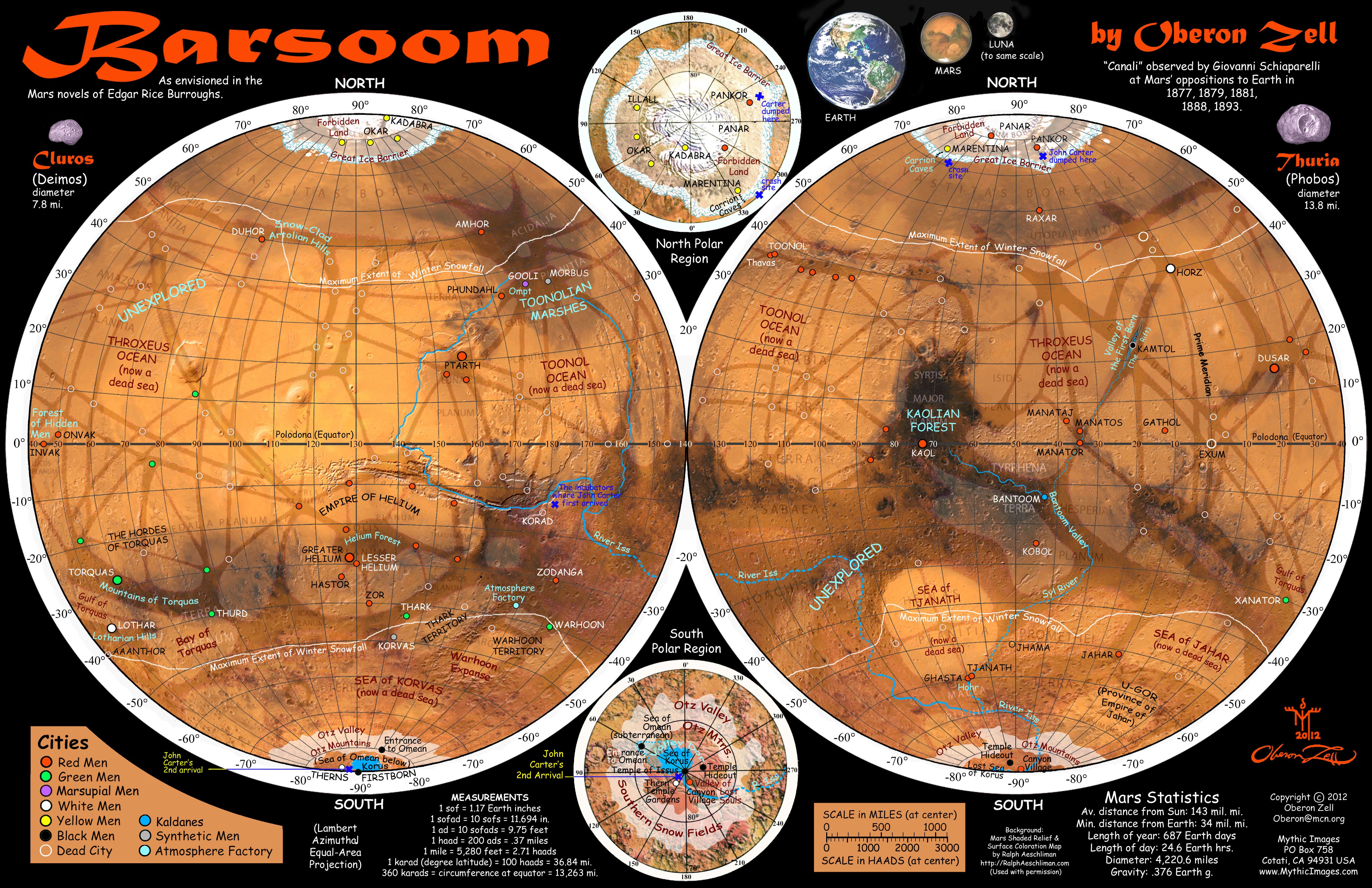 1962 Map of Mars Poster 