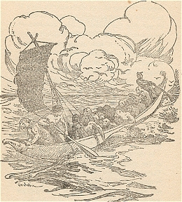 VI. A Hideous Crew: The war-canoe with its savage company