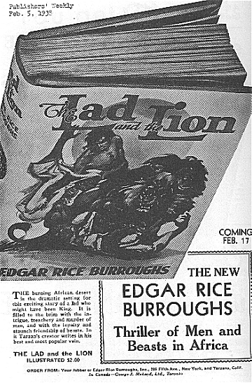 Ad in Publisher's Weekly - Feb. 5, 1938