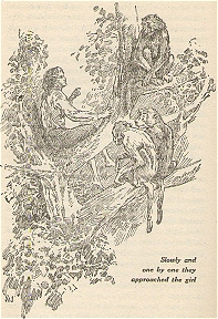 XVII. Slowly and one by one they approached the girl