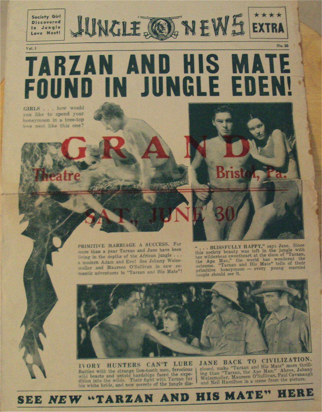 ERBzine 0615a: Photo Gallery - Tarzan and His Mate