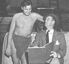 Johnny with director Richard Thorpe ` Tarzan's New York Adventure