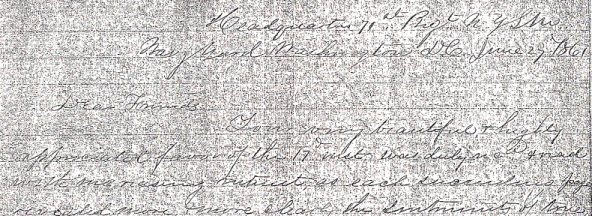 Copy of the original 1861 letter