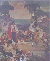 Print of the mural  F.E. Schoonover did for the Du Ponts