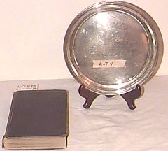 Engraved Silver Tray ~ F.E. Schoonovers Hymnal