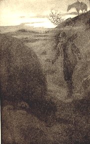 A huddled shape near a boulder ~ Page 190