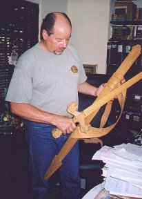 Danton with the Barsoomian sword and scabbard carved by his dad John Coleman Burroughs