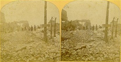 StereoView of Chicago after the disastrous fire of 1871