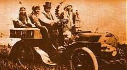 Geronimo rides a Cadillac at the World Fair