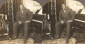 Stereoview of Jack Johnson at home