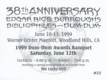 Banquet Ticket - Tarzana Dum-Dum 99