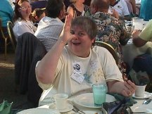 Joan Bledig (J the V) - Giving the Secret Tribal Salute