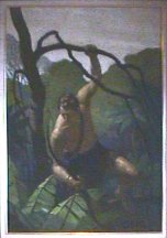 N. C. Wyeth Original Oil Used As DJ Illustration for The Return of Tarzan