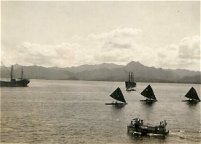 Canoes coming out to meet the ship