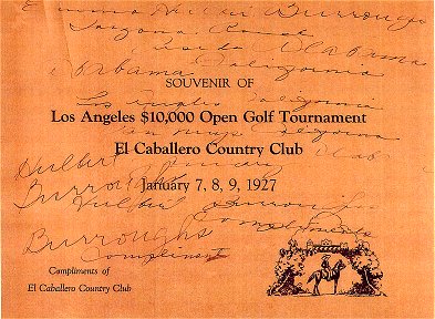 Souvenir of Los Angeles $10,000 Open Golf Tournament