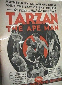 Vintage ad for Tarzan the Ape Man with Johnny Weissmuller