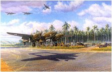 New Caledonia Airfield with incoming P-38s
