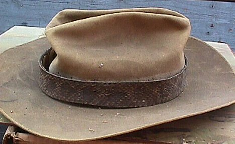 ERB's favourite riding hat with snakeskin hatband