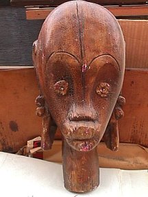 African wooden head