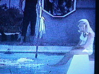 Mary at poolside