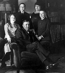 Joan, Hulbert, Ed, Emma, Jack: Tarzana Ranch living room