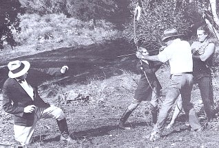 Ed, Joan, Jim  and director J. P. McGowan on the set of Tarzan and the Golden Lion