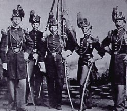 First US Artillery officers ~ King in middle