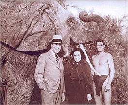 ERB with Maureen O'Sullivan and Johnny Weissmuller