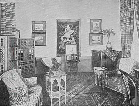 A gallery room with oriental furniture