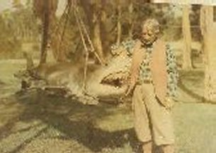 One of many photos taken of ZG with his fishing trophies: Great White Shark: Australia