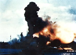 Explosion of the Arizona at Pearl Harbor