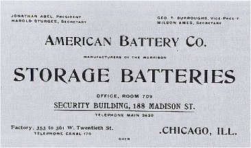 American Battery Company business card