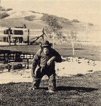 The Burroughs chimp at Tarzana Ranch 1920