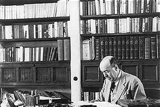 ERB at his desk in his Tarzana library