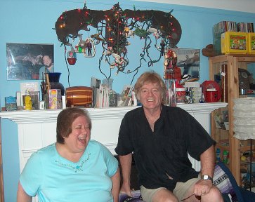 Joan and Bill under the Christmoose