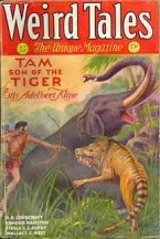 Weird Tales - August 1931: Tam, Son of the Tiger - OAK - C.C. Senf art