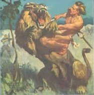 Laurence Herndon cover: Blue Book October 1931- Triumph of Tarzan 1