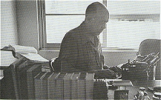 ERB writing at his typewriter in his Honolulu office