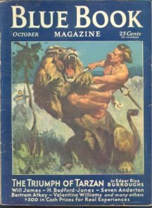 Laurence Herndon cover: Blue Book October 1931- Triumph of Tarzan 1