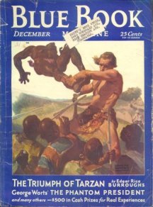 Laurence Herndon cover: Blue Book December 1931 - Triumph of Tarzan 3